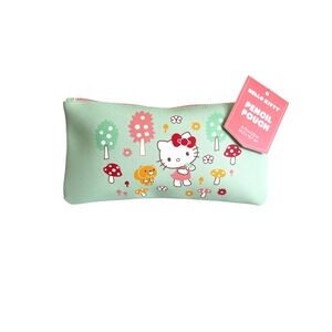 Sanrio Hello‎ Kitty School Zipper Mushroom Pencil Pouch - Mint/8.75x4.25